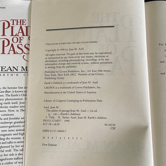 The Plains of Passage by Jean M. Auel | 1990 | 1st Edition Earth Children Series - Picture 3 of 11